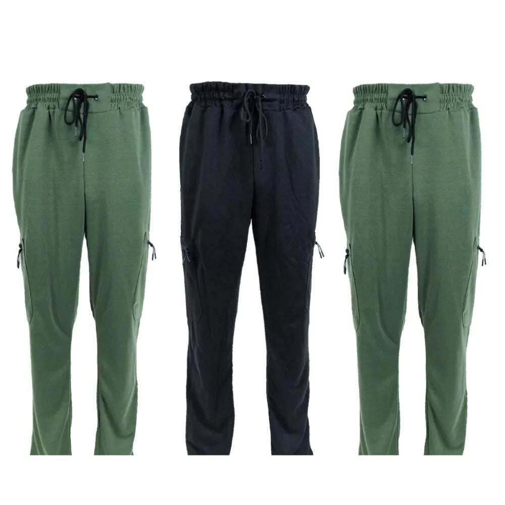 3 Pack Men's Fleece Lined Jogger Sweatpants S-3XL