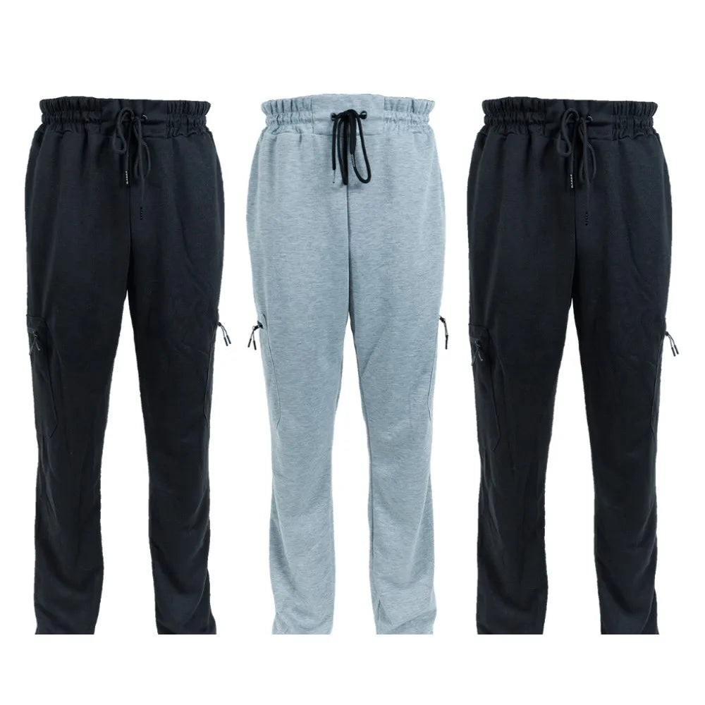 3 Pack Men's Fleece Lined Jogger Sweatpants S-3XL