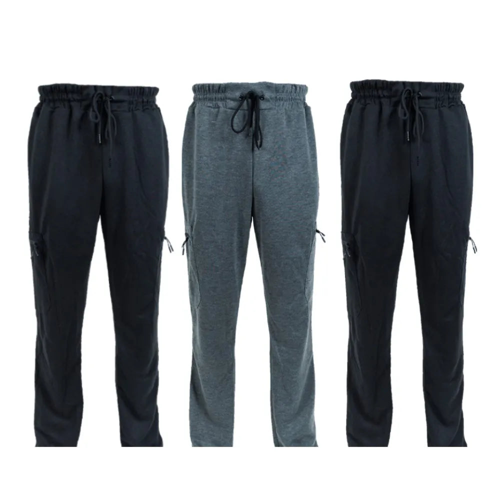 3 Pack Men's Fleece Lined Jogger Sweatpants S-3XL