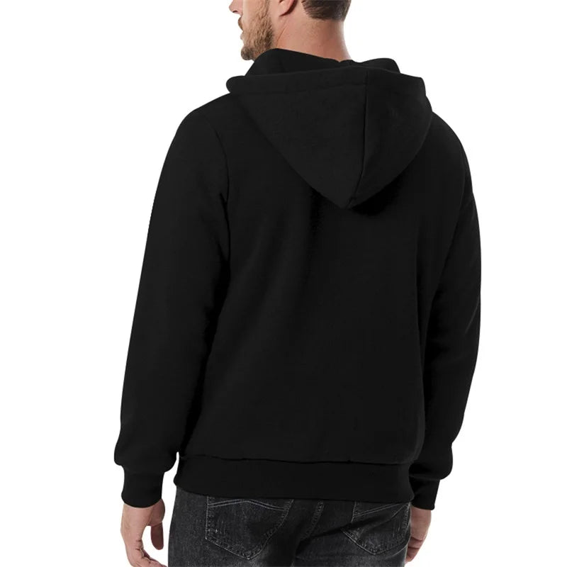 Mens Lightweight Hooded Sweatshirt with Zipper Closure