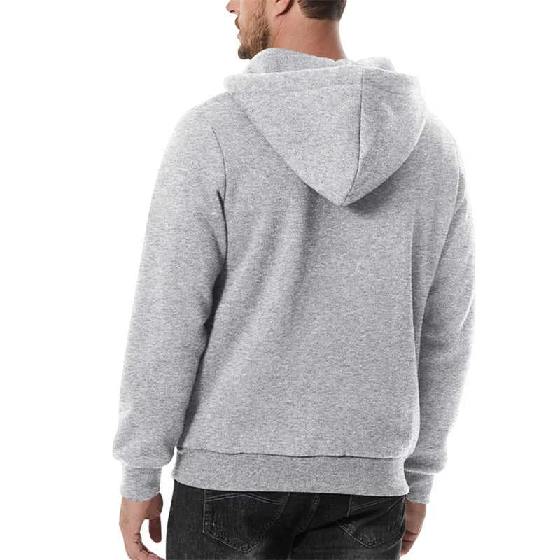 Mens Lightweight Hooded Sweatshirt with Zipper Closure