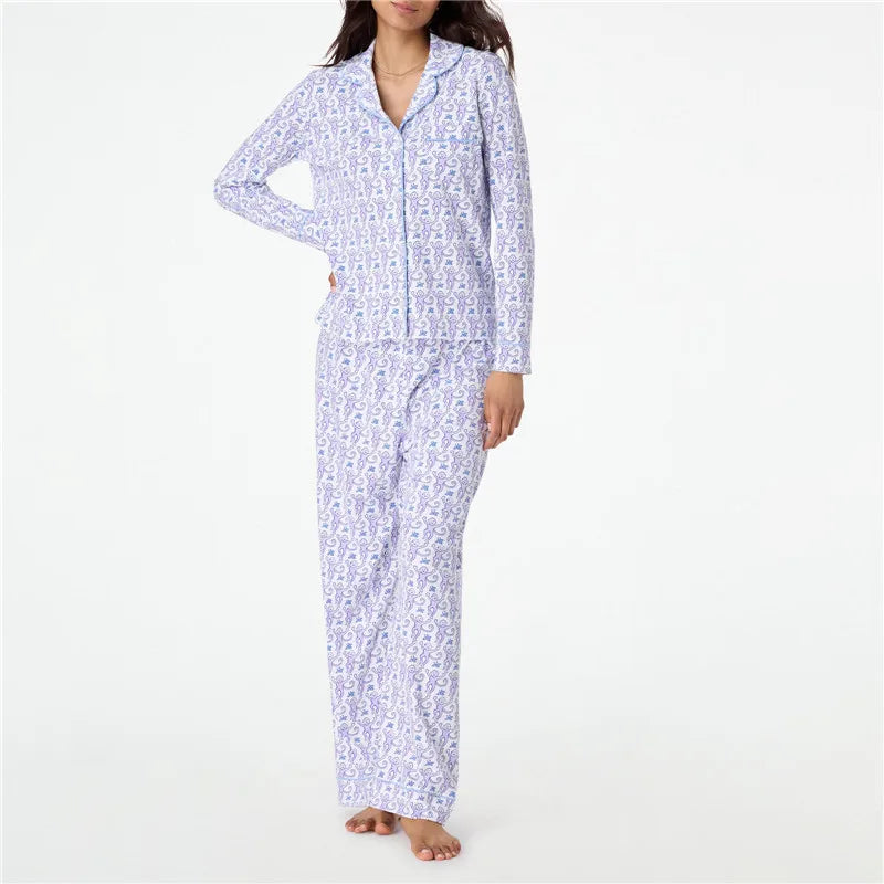 Cute Long-sleeve 2-piece Pajamas Sets For Women