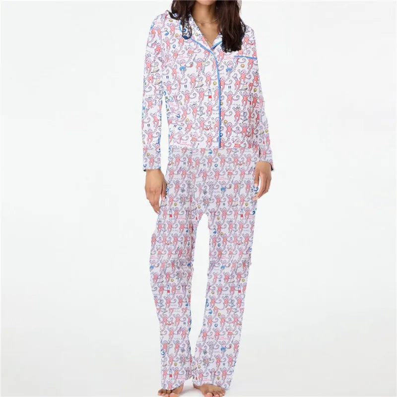 Cute Long-sleeve 2-piece Pajamas Sets For Women