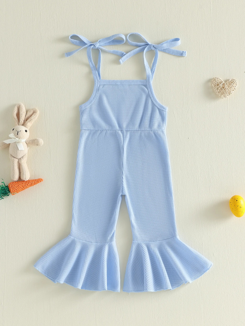 Baby Girl Romper with Ruffle Sleeves and Bunny Ear Headband Set