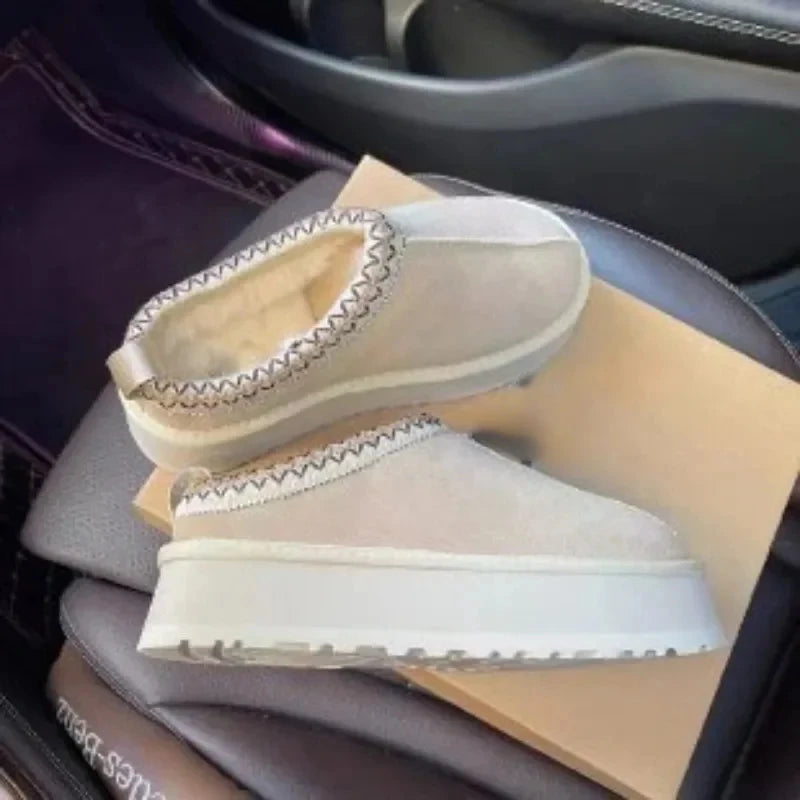 Plush Warm Suede Platform Slip-on Shoes