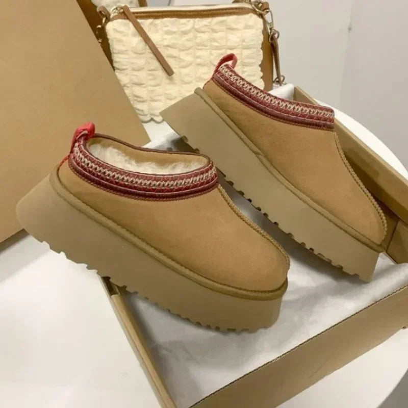Plush Warm Suede Platform Slip-on Shoes