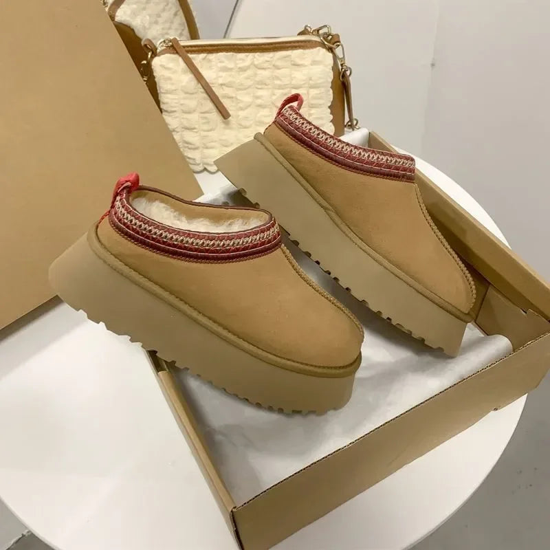 Plush Warm Suede Platform Slip-on Shoes