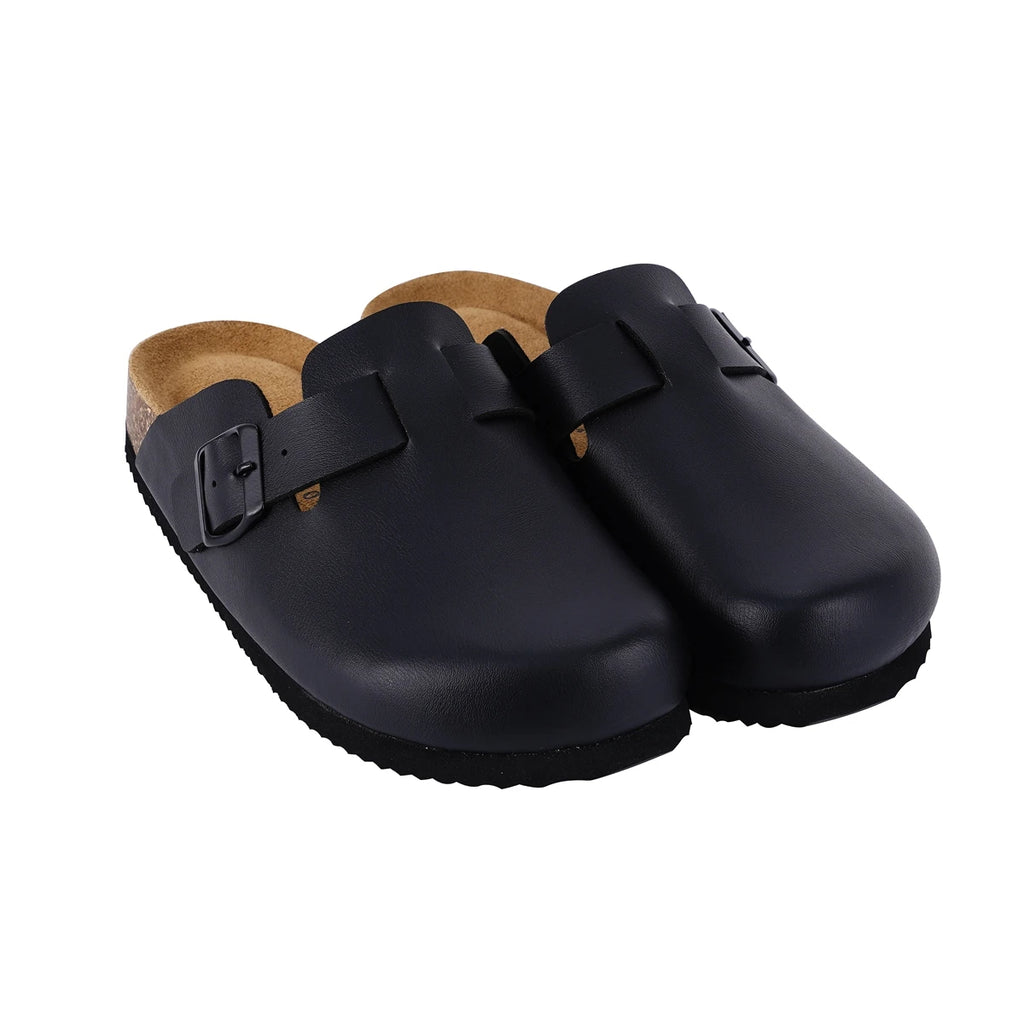 Leather Cork Mule Clogs For Women
