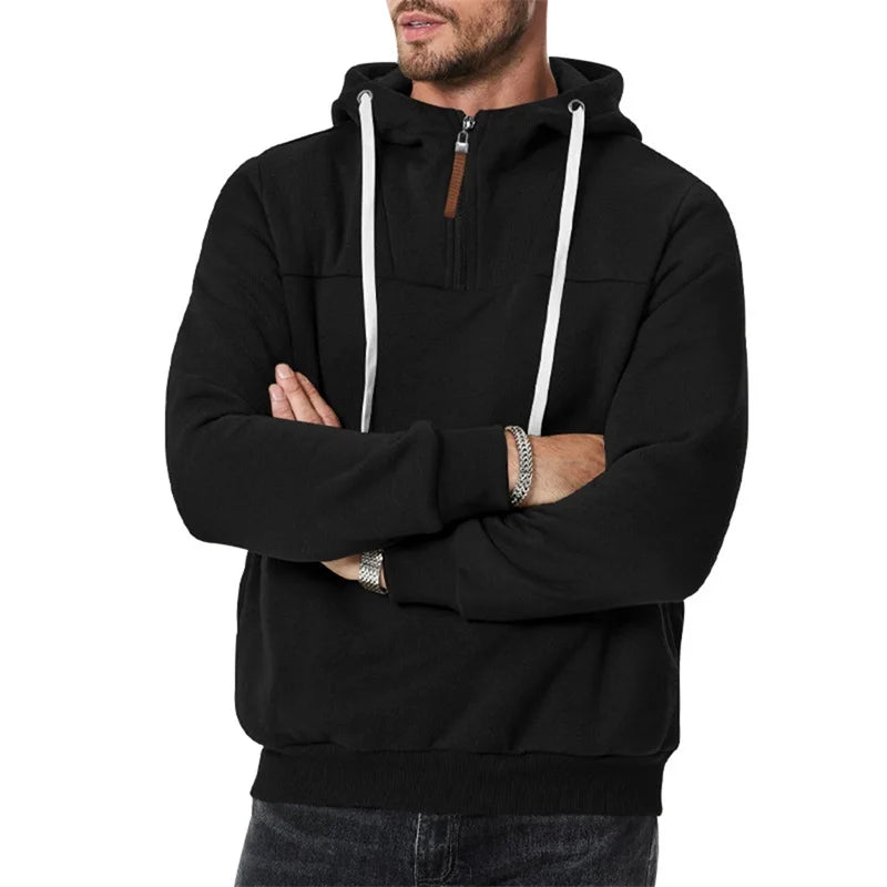 Mens Lightweight Hooded Sweatshirt with Zipper Closure