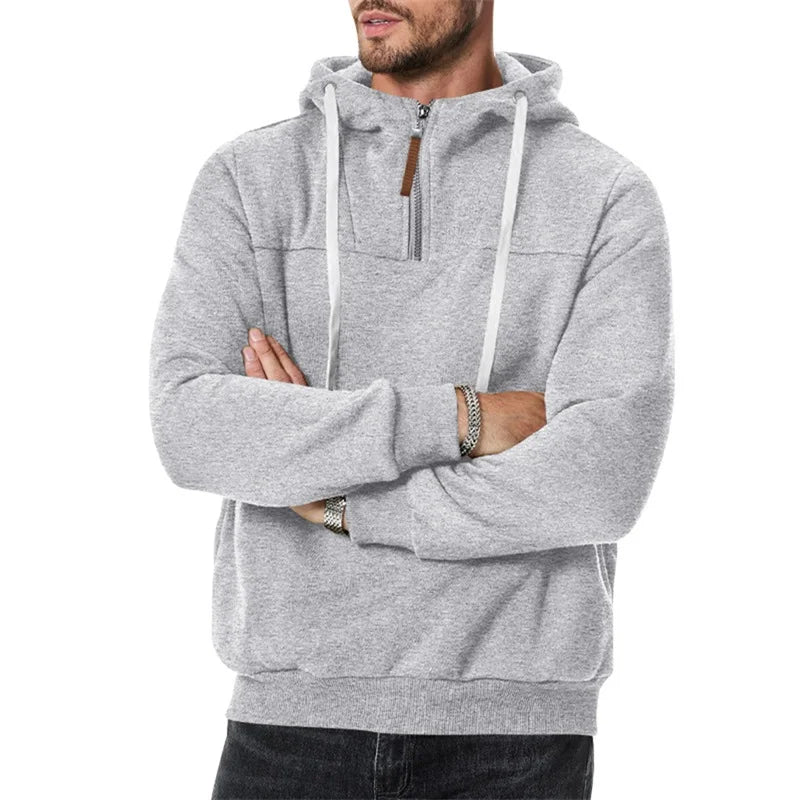 Mens Lightweight Hooded Sweatshirt with Zipper Closure