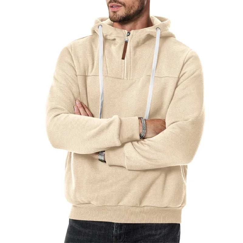 Mens Lightweight Hooded Sweatshirt with Zipper Closure