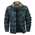MAGCOMSEN Flannel Shirts Men's Long Sleeves Cotton Long Sleeve Plaid Shirt with 2 Pockets Button Down Casual Corduroy Shirt Male