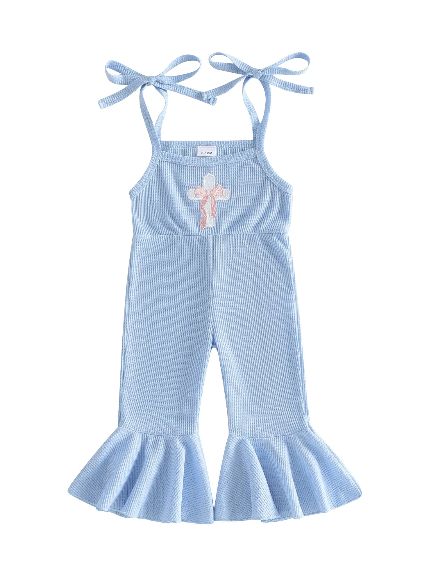 Baby Girl Romper with Ruffle Sleeves and Bunny Ear Headband Set