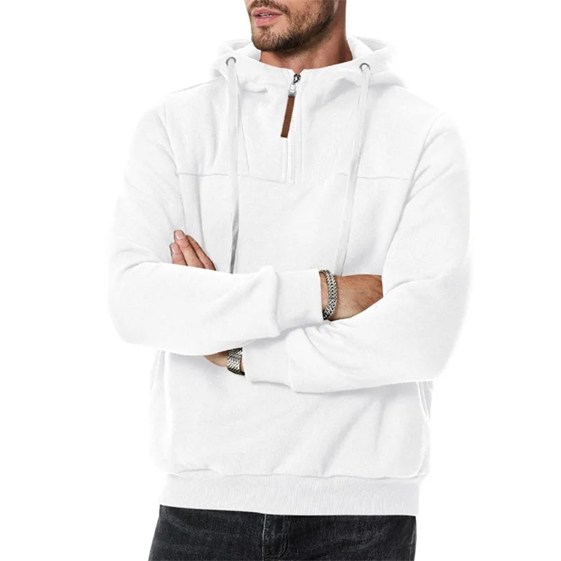 Mens Lightweight Hooded Sweatshirt with Zipper Closure
