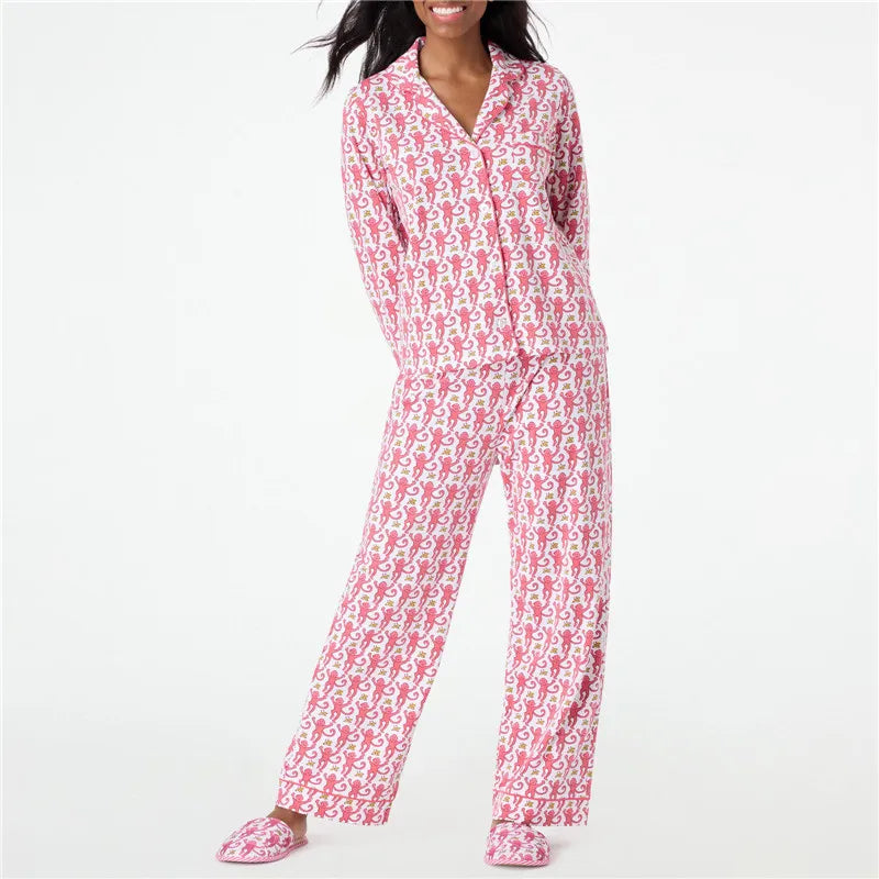Cute Long-sleeve 2-piece Pajamas Sets For Women
