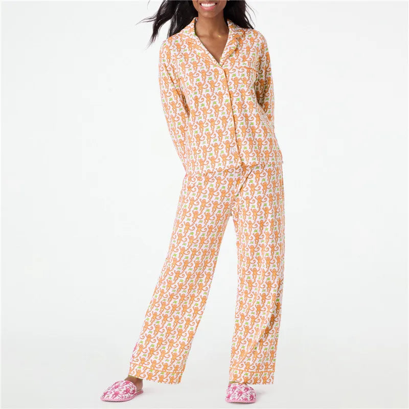 Cute Long-sleeve 2-piece Pajamas Sets For Women